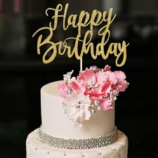 Handmade Glitter happy birthday Cake Topper, Happy Birthday Cake Bunting