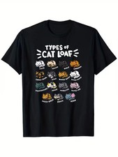 Types of Cat Loaf" Funny Cat Lover T-Shirt - Cute Kitten  Meme Design, 100 Cot