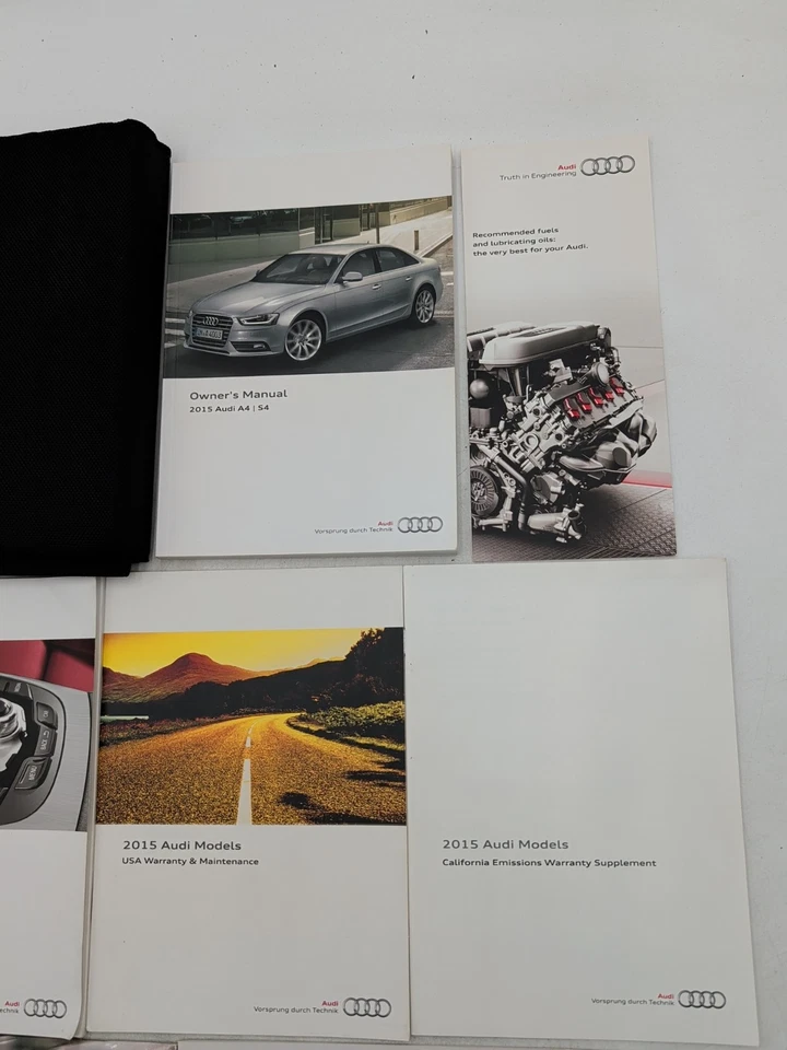 Audi A4/S4 2015 fabricante de equipos originales conjunto manual del propietario con estuche navegación 15 Foto 2 de 3