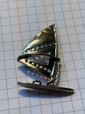 Silberfigur Figur Miniatur Surfbrett mit Segel 800er Silber Setzkasten