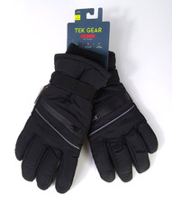 Tek Gear Warm Gear Ski Gloves Mens L/XL Touch Screen Thinsulate Black Reflective