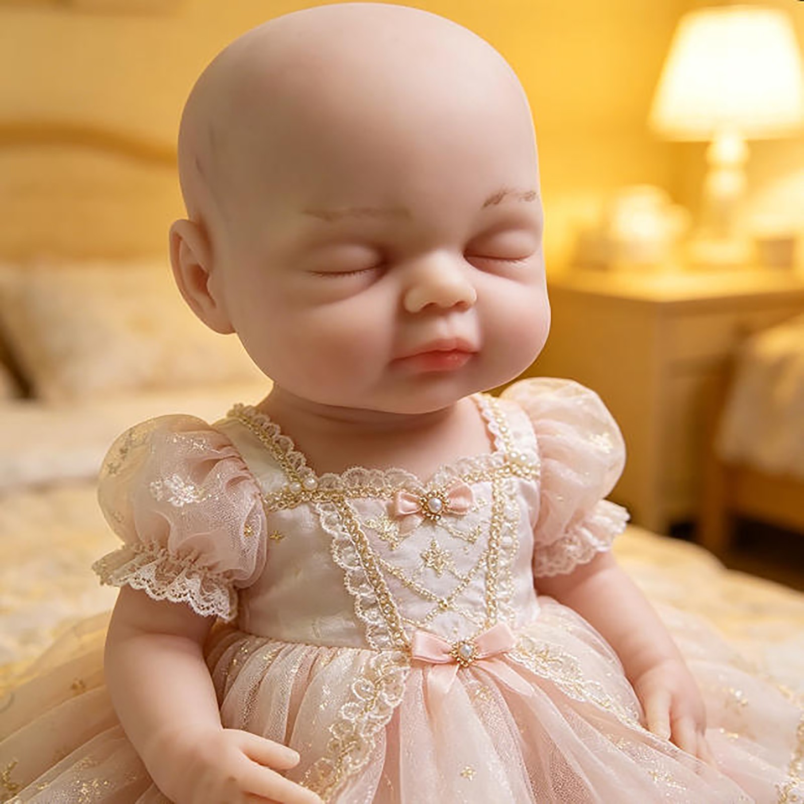 NEW 15.5In Weighted Reborn Baby Girl Doll Soft Body Play Toy