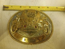 Rare ADM 24k Gp Harley-Davidson Belt Buckle Western Style Belt Buckle
