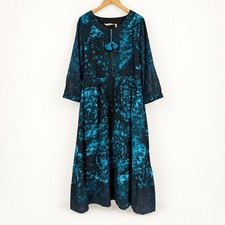 Soft Surroundings Small Dark Floral LS Venetian Maxi Dress Boho Lagenlook Artsy