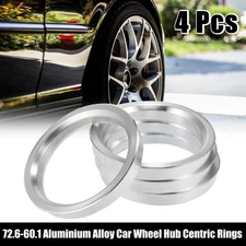 4pcs 72.6mm to 60.1mm Aluminium Alloy Car Hub Centric Rings Wheel Bore Spacer