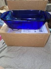 Vintage Anchor Hocking Cobalt Blue Glass Loaf Pan 1.5 QT Baking Dish 5.25x9x2.75