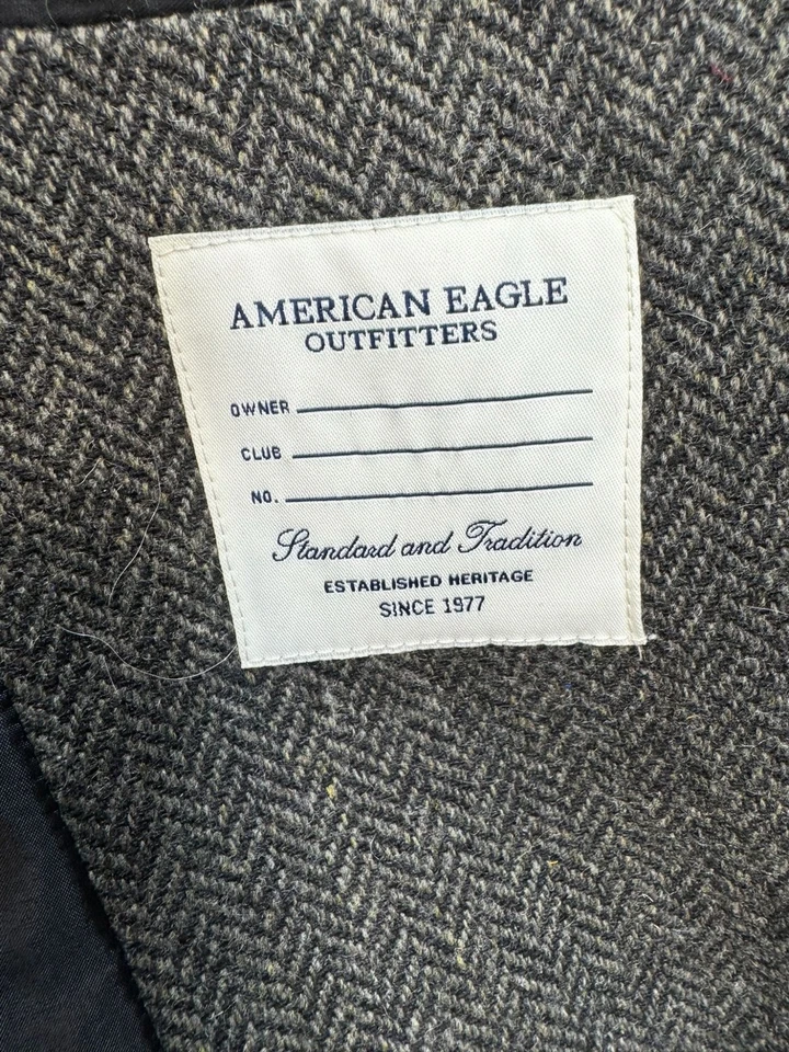 Blazer American Eagle Outfitters Para Hombres Preppy Legendary L Mezcla de Lana Espiga Foto 4 de 4