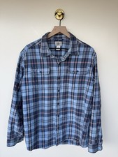 L.L. Bean Blue Plaid Cotton Long Sleeve Button-Up Shirt Men  s Size L