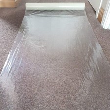 Clear Carpet Protector Film Self Adhesive Roll Floor Dust Sheet Cover 60cm x 25m