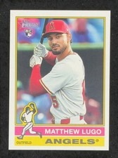 2025 Topps Heritage Rookie #546 - Matthew Lugo RC - Los Angeles Angels