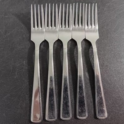 Set Of 5 Reed & Barton ''Porto Santo Stefano'' 18/0 Stainless Steel Salad Forks