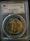 2018 1 oz $50 Gold Eagle Coin PCGS MS70 First Strike Label