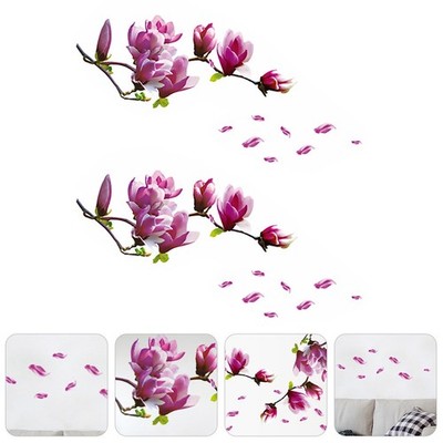 2 Pcs Blumen Wandtattoos Selbstklebender Wandaufkleber Indoor -Wandaufkleber