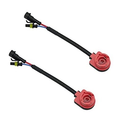  2X D2 D2S D2R D2C HID Xenon Bulb Adapters Wire Harness Connector Cable Socket 