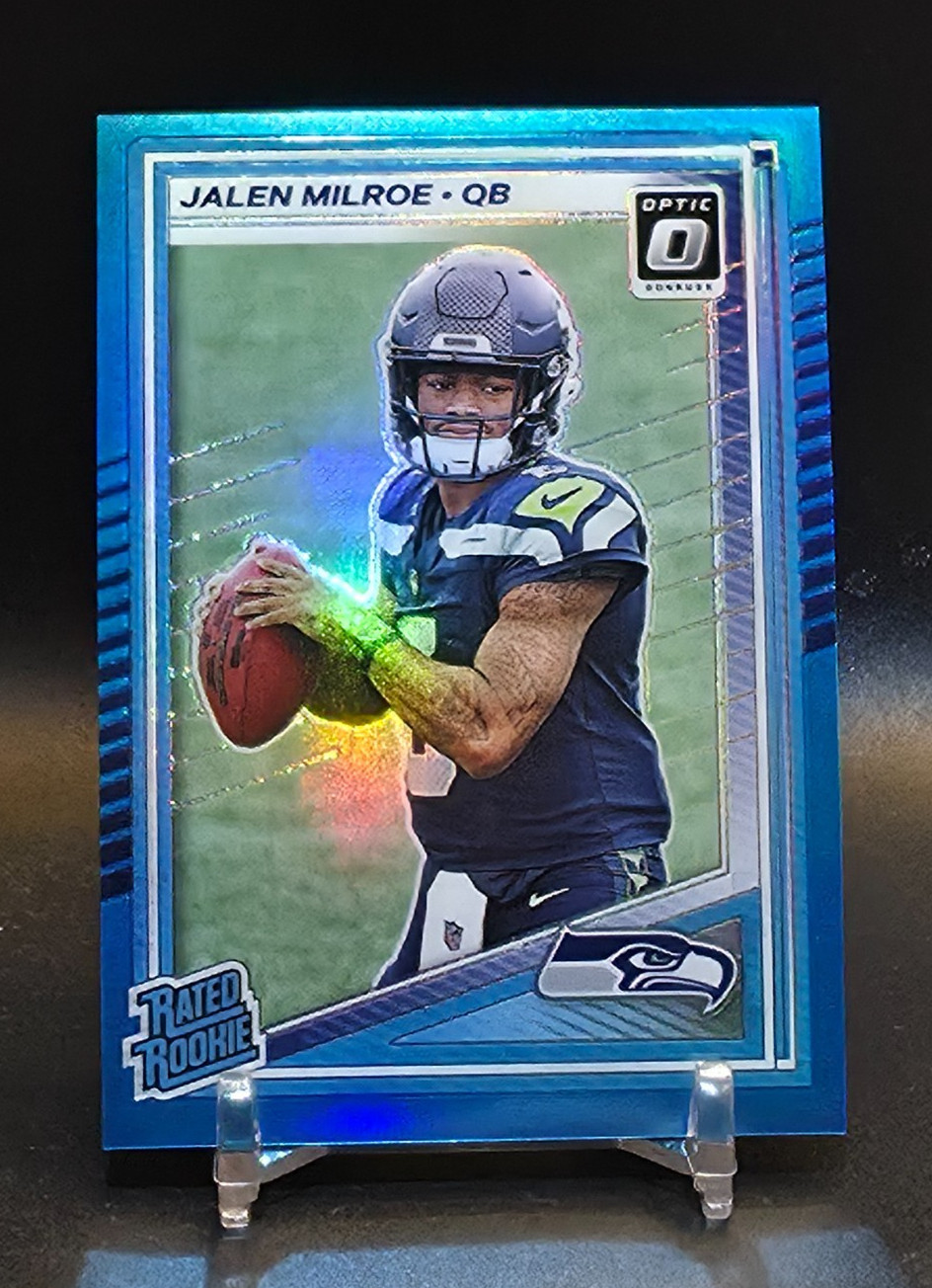 JALEN MILROE ROOKIE 2025 Optic Football #253 Seahawks AQUA /349 COLOR MATCH