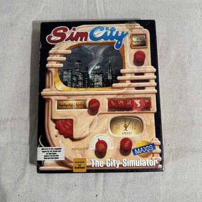 SimCity Vintage PC DOS IBM Maxis Complete Box Floppy 3.5 5.25 Disks