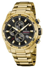 Festina Men's Chrono Sport | Black Dial | Gold PVD Plated Bracelet F20541/4