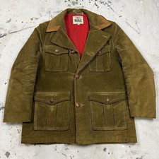 Vintage 60s 70s Woolrich Wale Corduroy Chore Barn Jacket Coat Mens 42 Wool Lined