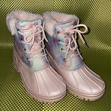 Girl's Faux Fur Magellan Pink Size 5D Waterproof Lined Winter Boots