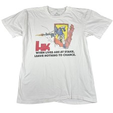 Vintage 90s HK Heckler and Koch Promo Graphic Tee White XL Made in USA
