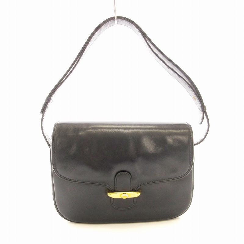 Gucci Vintage Black Leather Shoulder Bag for Women EE MT