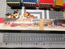 21 Piece Wooden Train Set Vintage 1991