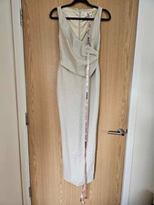 House of CB Laria Ecru Vegan Leather Maxi Dress