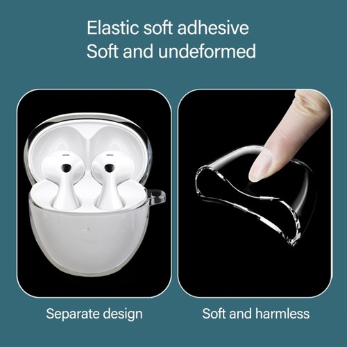 TPU Transparents Shell for 6 Earbuds Case with Carabiner Clip - Picture 5 of 8