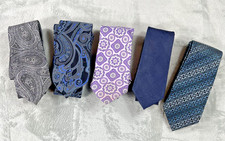 Goup of 5 Ties Croft&Barrow, Pronto-Uomo, Paisley,Lavender,Blue