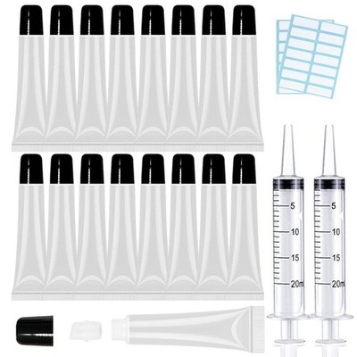 50PCS Lip Gloss Tubes 20ml Black Cap Lip Gloss Containers Empty Lip Balm Tube...