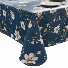 Vinyl Tablecloth with Flannel Backing - Waterproof, Oil-Proof, Easy to Clean ...