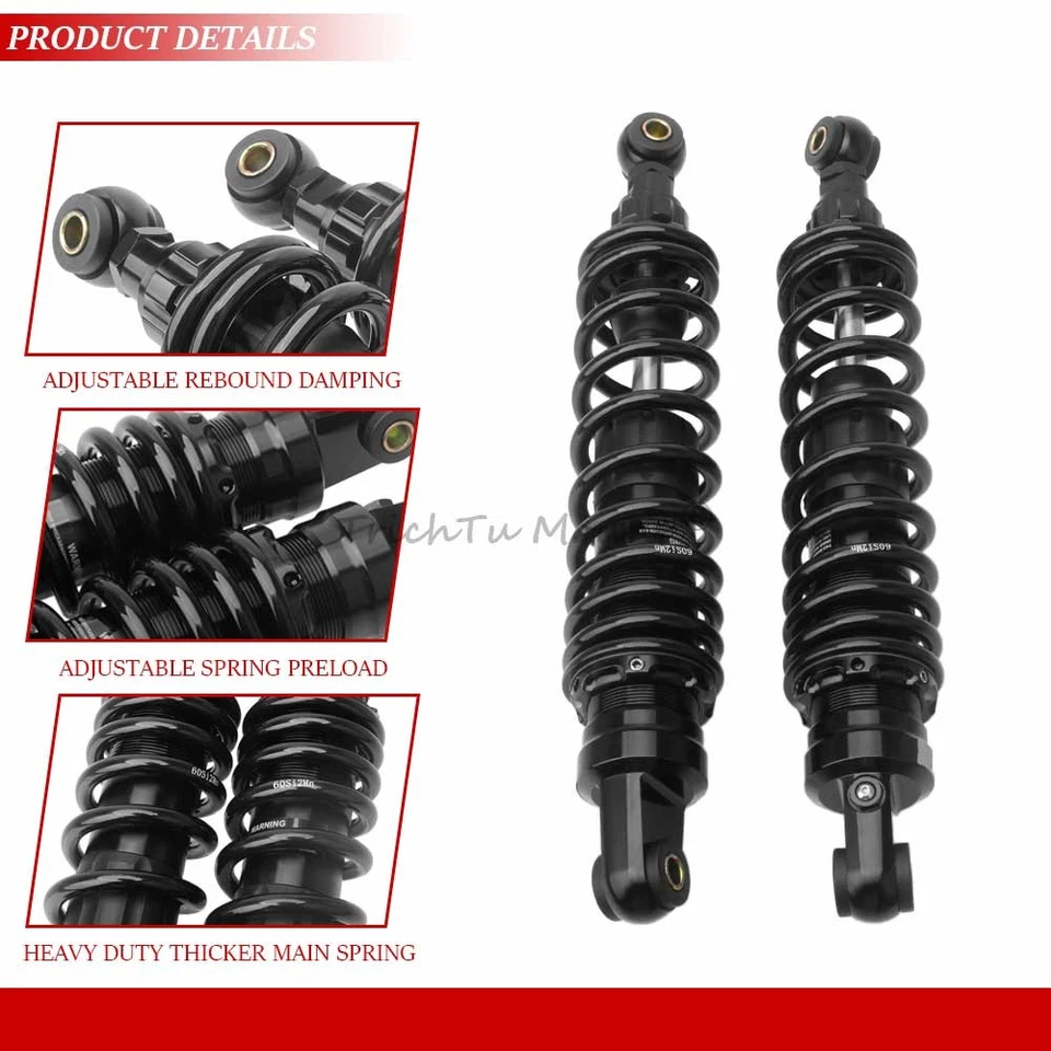 Adjustable 375mm 14.75" Front Air Shock Absorbers For Yamaha Banshee 350 YFZ350 - Image 4 of 4