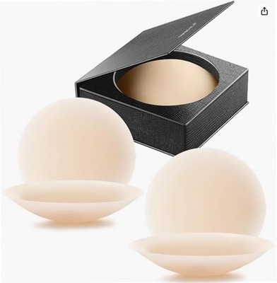 VOCH GALA Nipple Covers 2 Pairs-Seamless Sheer Adhesive Silicone Pasties_Creme