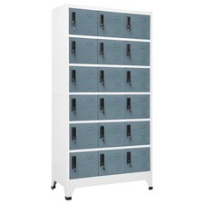Image of Locker Cabinet Light Grey and Dark Grey 90x40x180 cm Steel