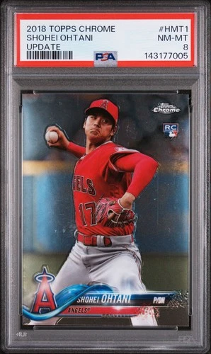 2018 TOPPS CHROME UPDATE #HMT1 SHOHEI OHTANI ROOKIE RC PSA 8