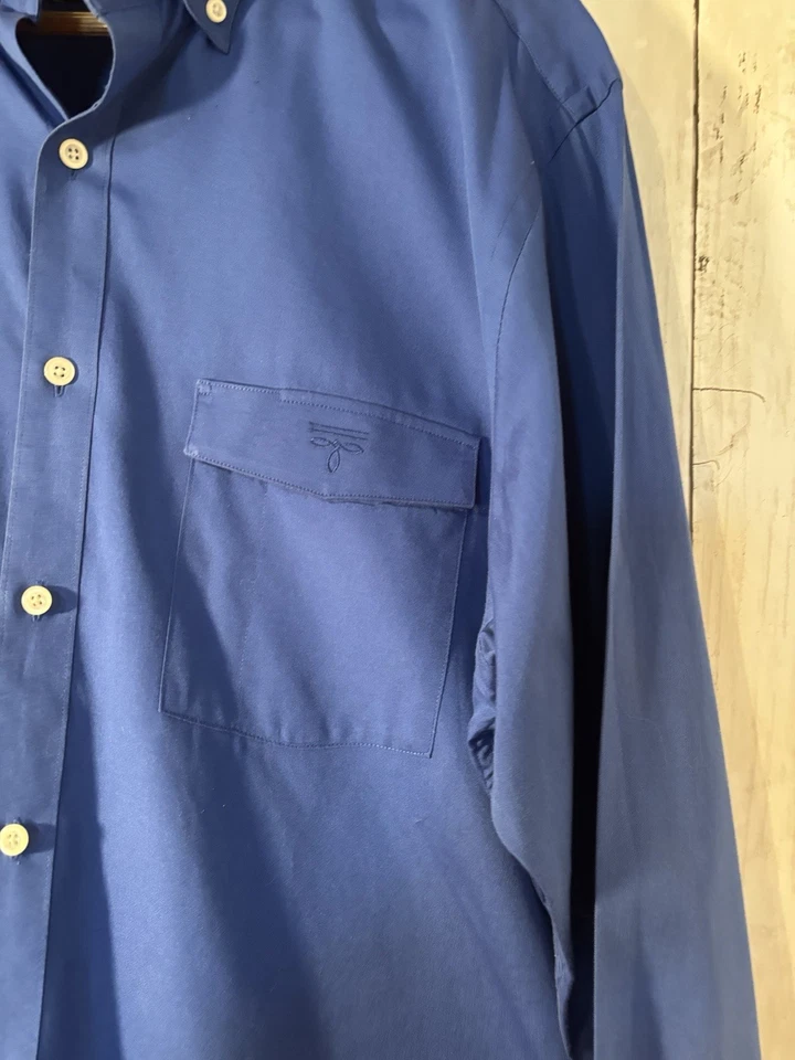 Camisa Lucchese Western com botões tamanho M azul royal LS rodeio ranch cowboy - Imagem 4 de 4