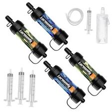 Mini Straw Water Filter - Portable Water Filter, Personal 4 PCS Green Blue