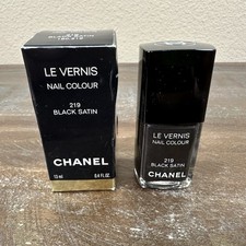 NIB Chanel Le Vernis Nail Polish 219 BLACK SATIN Shade Color Brand New In Box