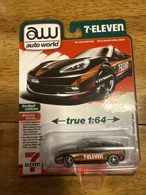 2024 AutoWorld  7-11 Exclusive Black 2010 Chevy Corvette Z06 Release 2 Version A