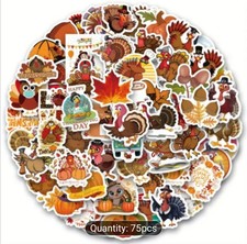 10 PCS Thanksgiving Food Family Holiday Fall Autumn Season Stickers BRAND NEW