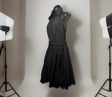 Calvin Klein Stunning High Collar V-neck Black Dress