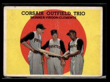 1959 Topps Corsair Outfield Skinner/Virdon/Clemente #543 Pirates VG/VG-EX Y5582