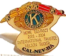 Kiwanis International CAL-NEV-HA 2001-2004 Nelson Tucker Lapel Pin