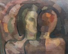 COUPLE. PEINTURE À L'HUILE SUR TOILE. TRÈS MATÉRIEL. ANONYME. ESPAGNE. 20E