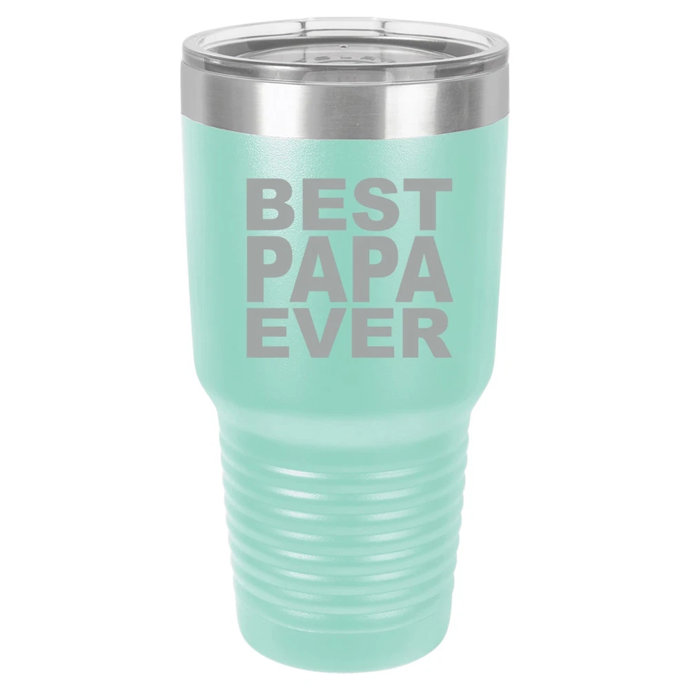 Tumbler 20oz 30oz Travel Mug Cup Vacuum Insulated Stainless Steel Best Papa Ever