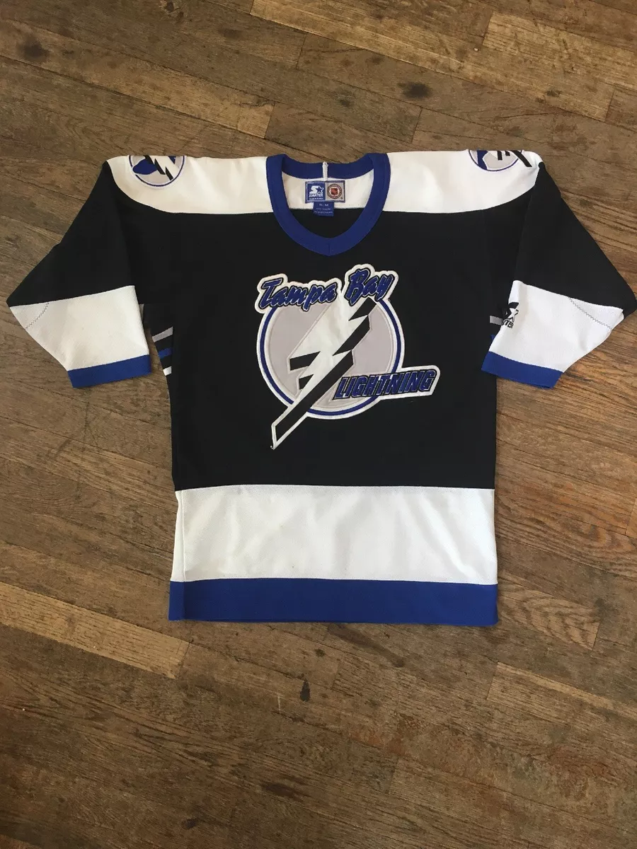 Vtg Retro Kids 1990s 90s Tampa Bay Lightning Starter Hockey Jersey