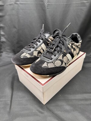 Coach Joss Q293 Signature Casual Tennis sneakers Shoes Black Gray