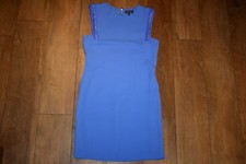 NEW! WAREHOUSE party dress size 10 leather look & chain detail club retro