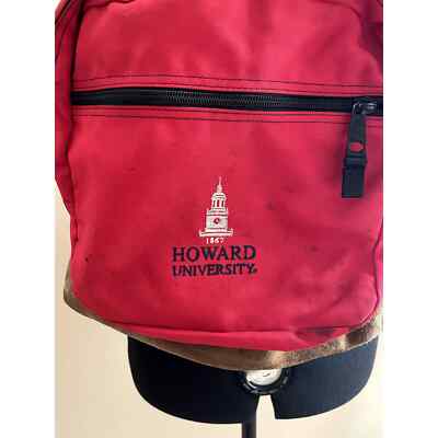 Vintage Howard University Red Tan Suede Leather Jansport Classic Backpack Vintage Howard University Red Tan Suede Leather Jansport  main image 4