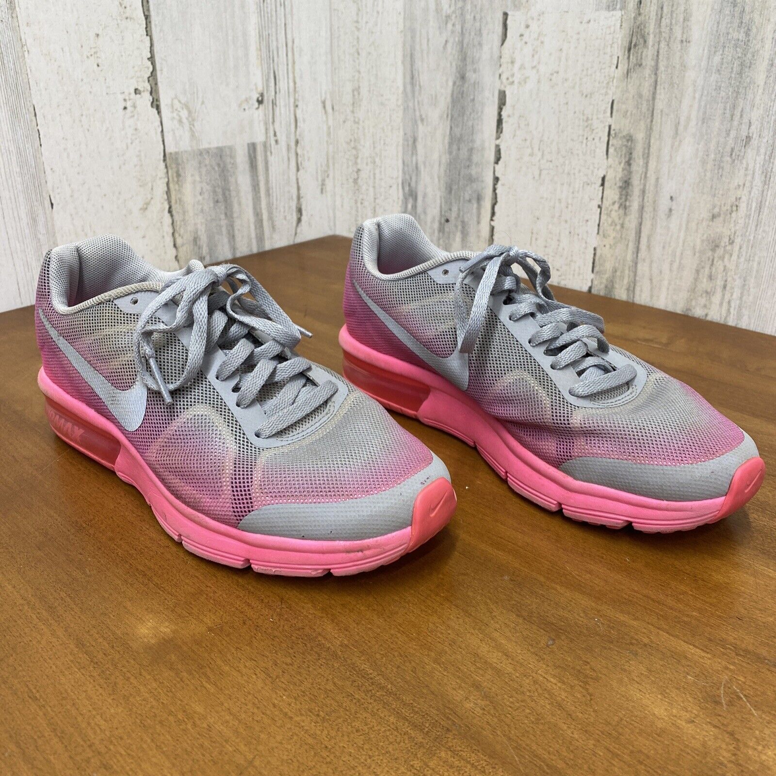 perderse ayudante Decremento NIKE Air Max Sequent Pink/Grey Running Sneakers Size 4Y (724984-002) | eBay